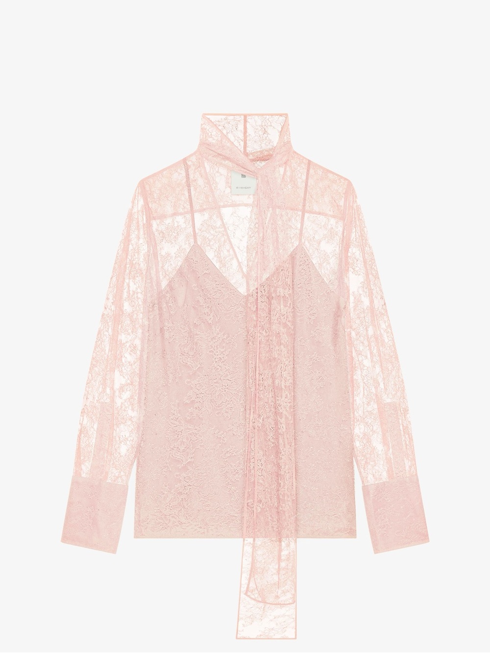 NWT - Givenchy Pink Lace blouse with silk camisole and Tie